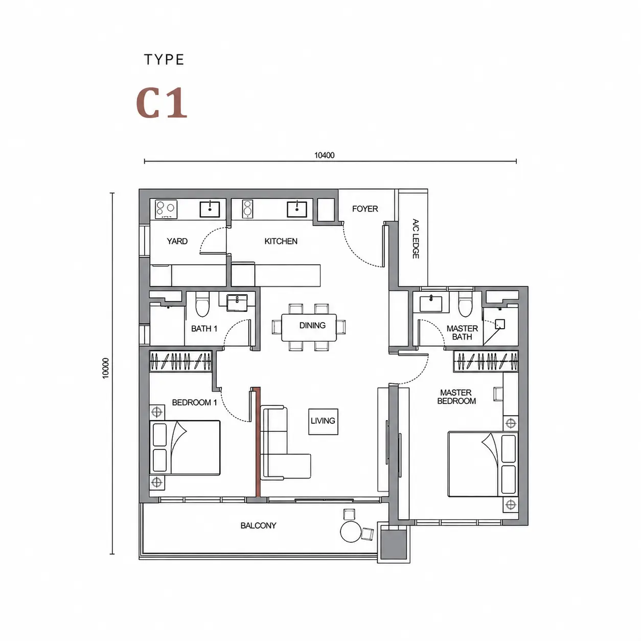 Enlace Suites Floor Plan Type C1