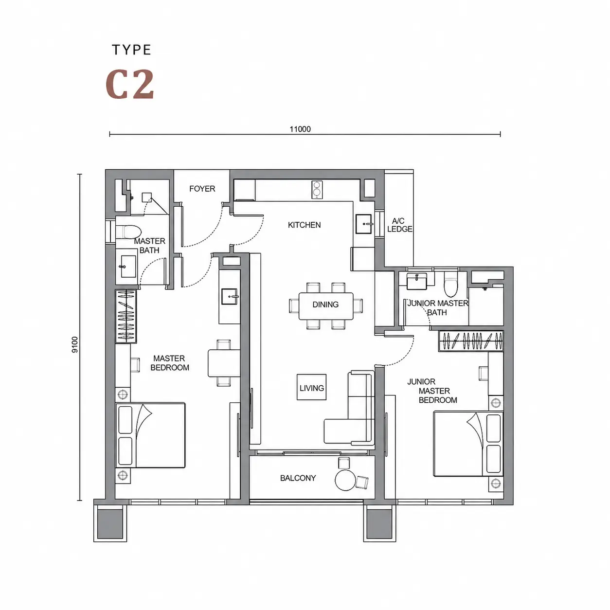 Enlace Suites Floor Plan Type C2