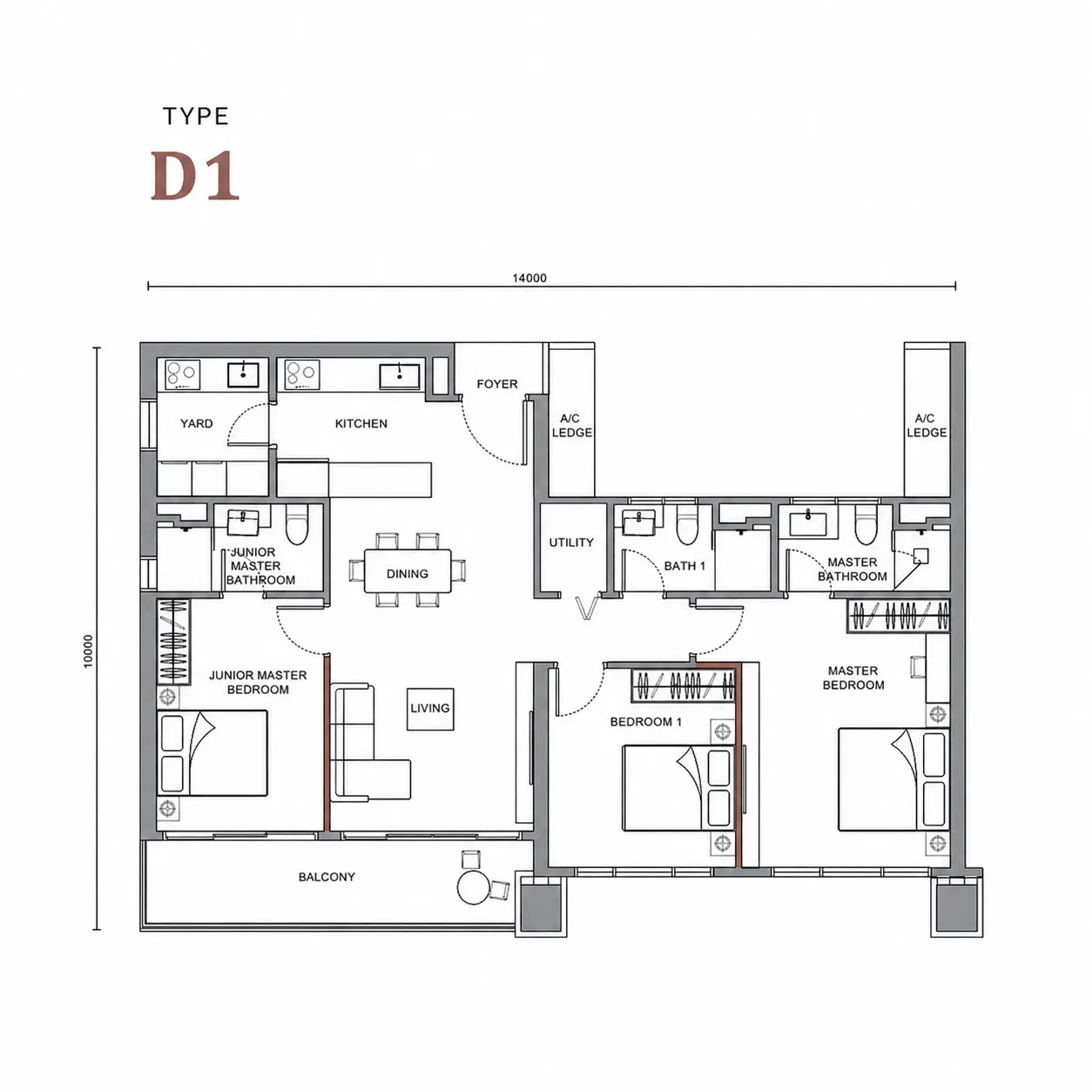 Enlace Suites Floor Plan Type D1
