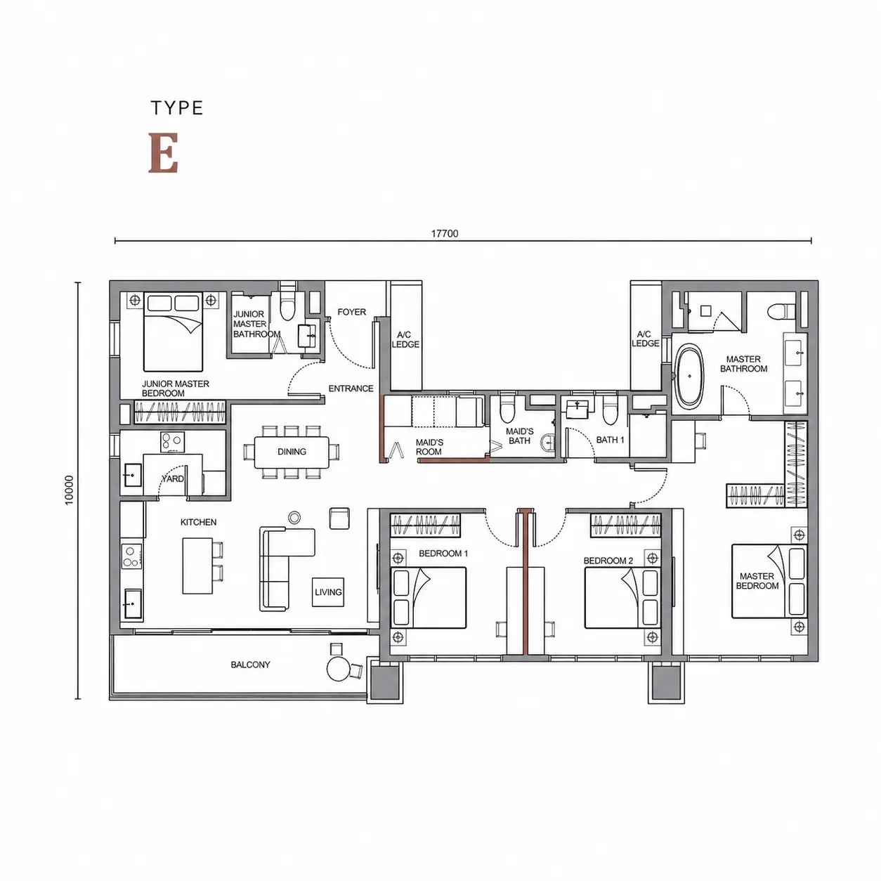 Enlace Suites Floor Plan Type E